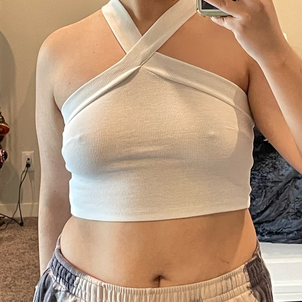 White cotton tank top